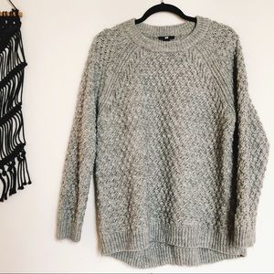 Gray Knit Crewneck Sweater